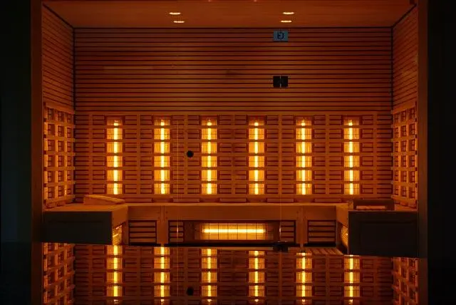 An inviting infrared sauna with natural light, highlighting the detox and relaxation benefits of infrared heat.
